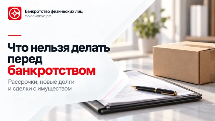 Что нельзя делать перед банкротством: посылка, документы и ручка на светлом столе